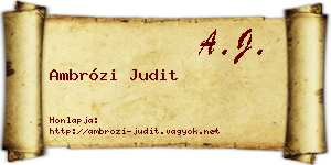 Ambrózi Judit névjegykártya